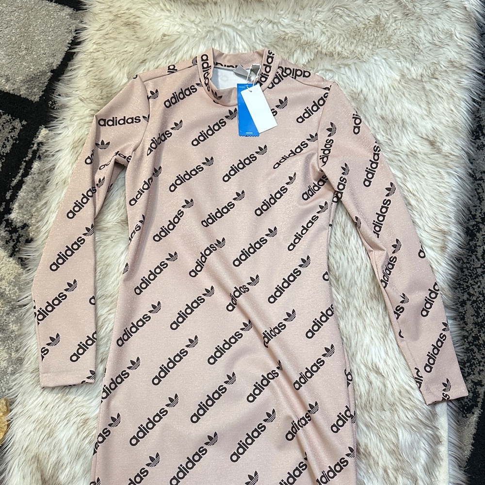 Adidas Blush Logo Print Dress